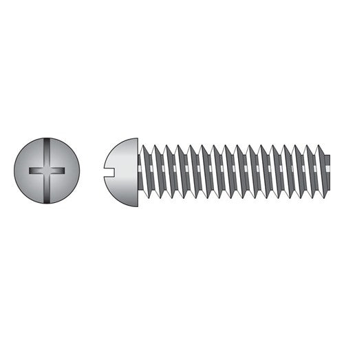 HILLMAN No. 1/4-20 Ga. X 3-1/2 in. L Combination Round Head Zinc-Plated Steel Machine Screws 100 pk