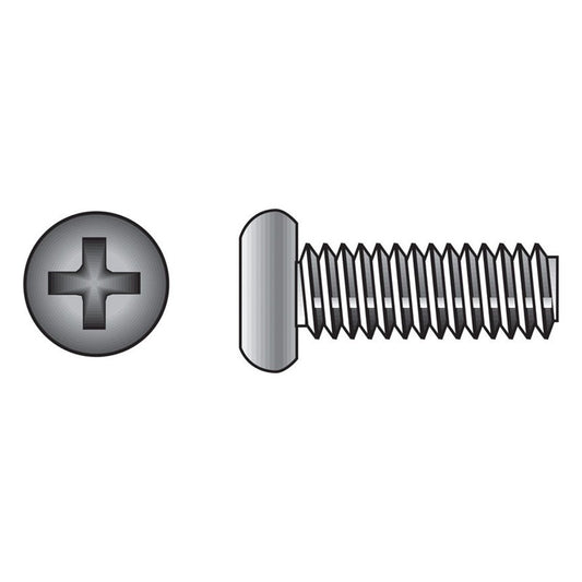 HILLMAN No. 1/4-20 Ga. X 3/4 in. L Phillips Pan Head Stainless Steel Machine Screws 100 pk