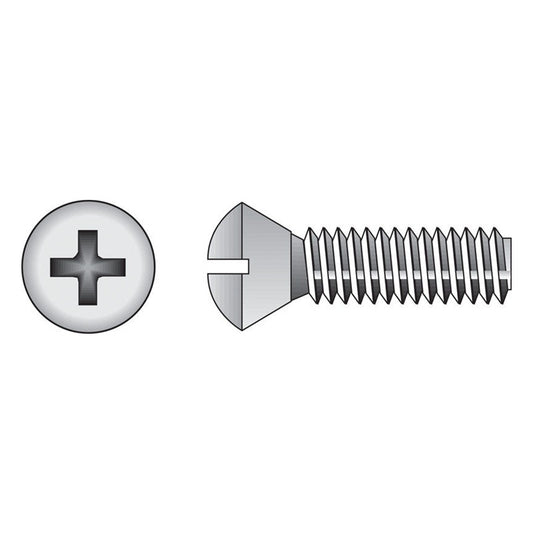 HILLMAN No. 1/4-20 in. X 3 in. L Phillips Oval Head Steel Machine Screws 50 pk