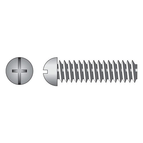 HILLMAN No. 10-24 Ga. X 1-1/2 in. L Combination Round Head Zinc-Plated Steel Machine Screws 100 pk