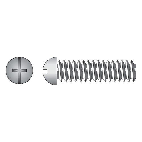 HILLMAN No. 10-24 Ga. X 1-1/4 in. L Combination Round Head Zinc-Plated Steel Machine Screws 100 pk