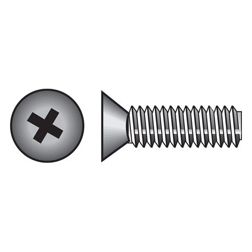 HILLMAN No. 10-24 Ga. X 1-1/4 in. L Phillips Flat Head Zinc-Plated Steel Machine Screws 100 pk