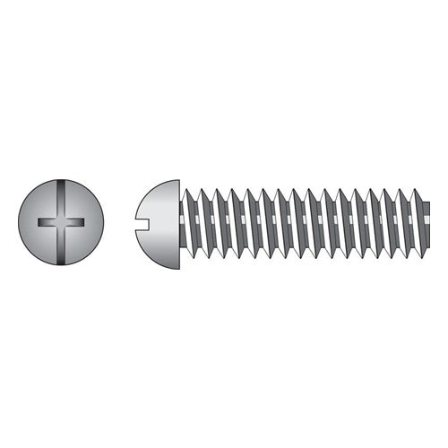 HILLMAN No. 10-24 Ga. X 1 in. L Combination Round Head Zinc-Plated Steel Machine Screws 100 pk