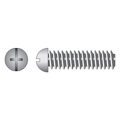 HILLMAN No. 10-24 Ga. X 2-1/2 in. L Combination Round Head Zinc-Plated Steel Machine Screws 100 pk