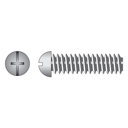 HILLMAN No. 10-24 Ga. X 2-1/2 in. L Combination Round Head Zinc-Plated Steel Machine Screws 100 pk