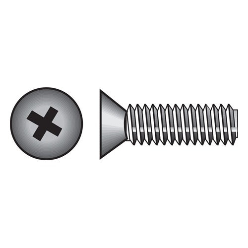 HILLMAN No. 10-24 Ga. X 2 in. L Phillips Flat Head Zinc-Plated Steel Machine Screws 100 pk