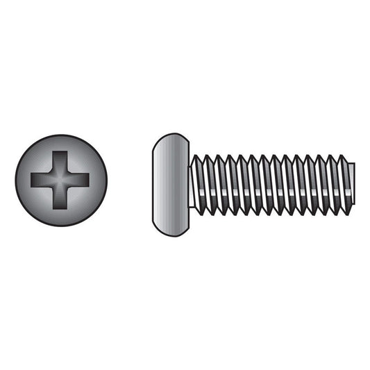 HILLMAN No. 10-24 Ga. X 3/4 in. L Phillips Flat Head Stainless Steel Machine Screws 100 pk