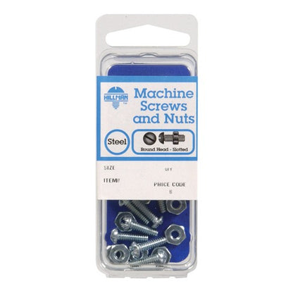 HILLMAN No. 10-24 in. X 1-1/4 in. L Slotted Round Head Zinc-Plated Steel Machine Screws 1 pk