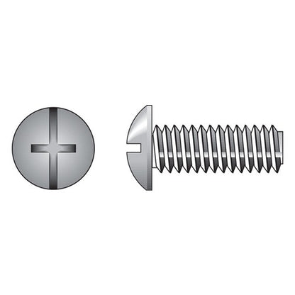 HILLMAN No. 10-24 in. X 1/2 in. L Combination Truss Head Zinc-Plated Steel Machine Screws 100 pk