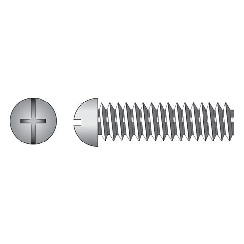 HILLMAN No. 10-32 Ga. X 1/2 in. L Combination Round Head Zinc-Plated Steel Machine Screws 100 pk