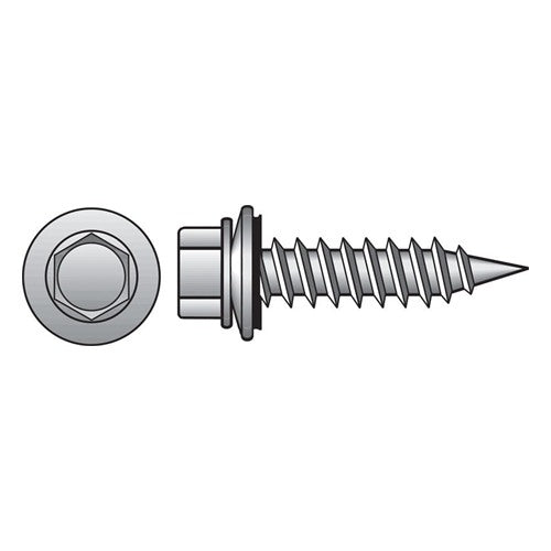 HILLMAN No. 10 Ga. X 1-1/2 in. L Hex Hex Head Screws w/Washers 100 pk