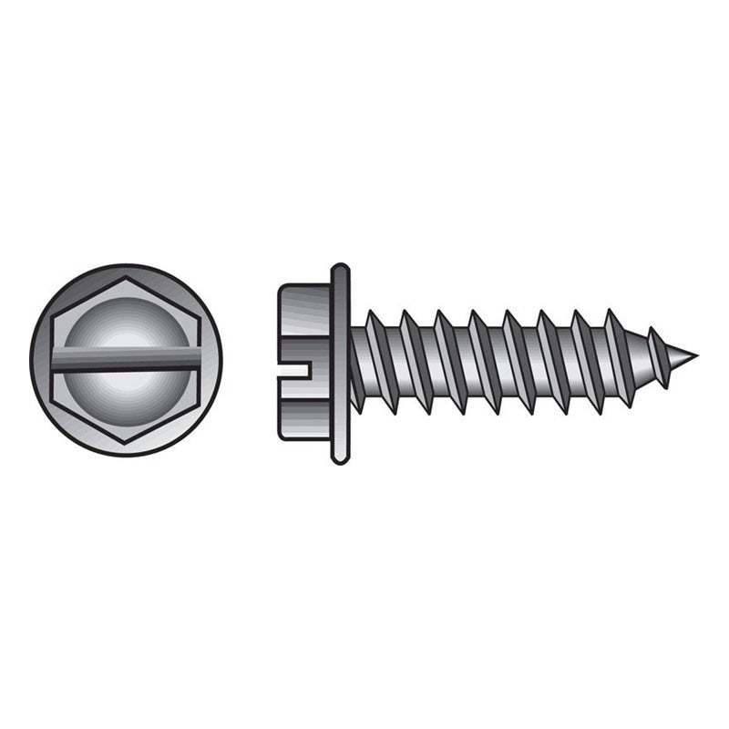 HILLMAN No. 10 Ga. X 1-1/2 in. L Slotted Hex Washer Head Sheet Metal Screws 100 pk
