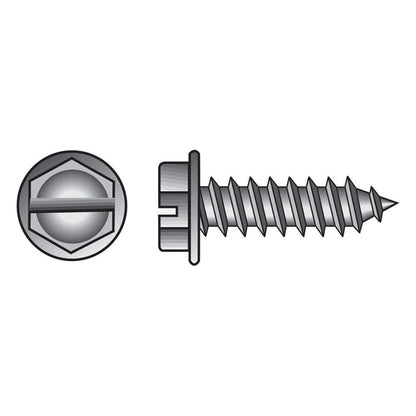 HILLMAN No. 10 Ga. X 1-1/2 in. L Slotted Hex Washer Head Sheet Metal Screws 100 pk