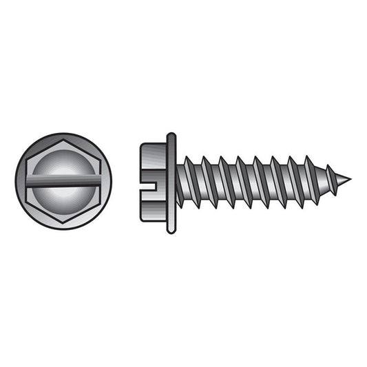 HILLMAN No. 10 Ga. X 1-1/4 in. L Slotted Hex Washer Head Sheet Metal Screws 100 pk