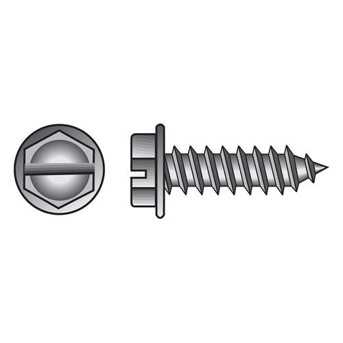 HILLMAN No. 10 Ga. X 1/2 in. L Slotted Hex Washer Head Sheet Metal Screws 100 pk