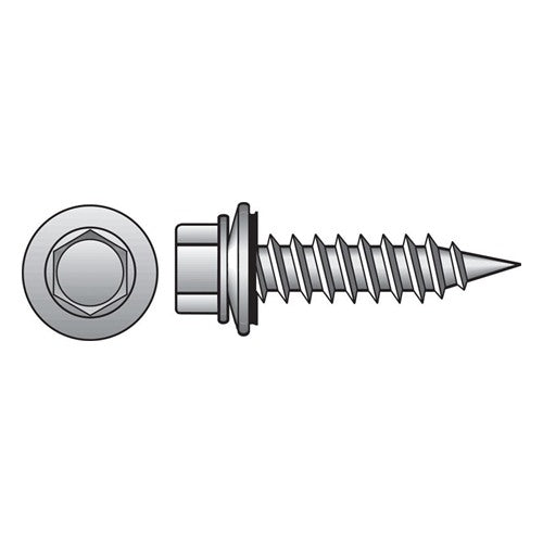 HILLMAN No. 10 Ga. X 1 in. L Hex Hex Head Screws w/Washers 1 pk