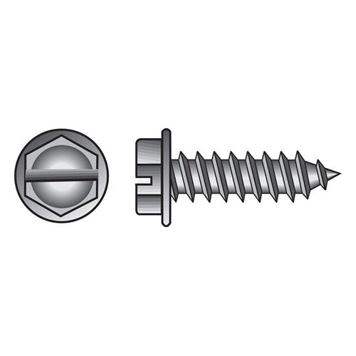 HILLMAN No. 10 Ga. X 1 in. L Slotted Hex Washer Head Sheet Metal Screws 100 pk