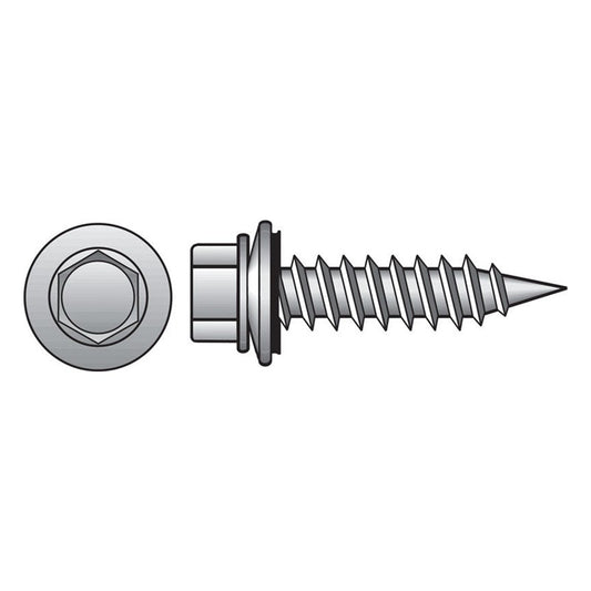 HILLMAN No. 10 Ga. X 2-1/2 in. L Hex Hex Head Screws w/Washers 1 pk