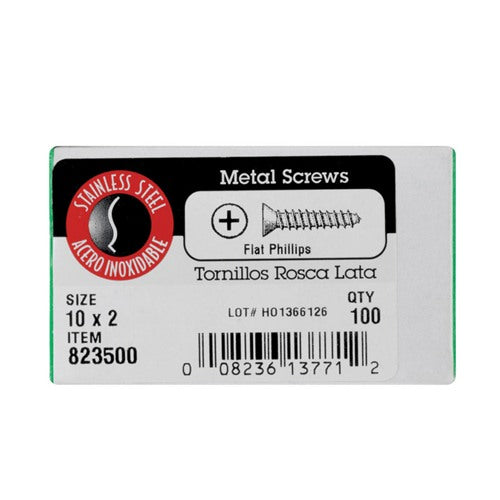 HILLMAN No. 10 Ga. X 2 in. L Phillips Flat Head Sheet Metal Screws 100 pk