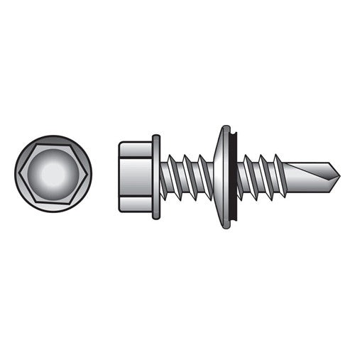 HILLMAN No. 10 Ga. X 3/4 in. L Hex Hex Washer Head Self-Drilling Screws 1 pk