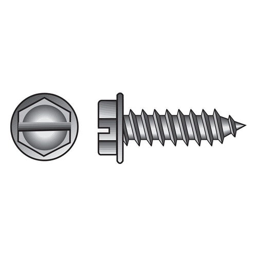 HILLMAN No. 10 Ga. X 3/4 in. L Slotted Hex Washer Head Sheet Metal Screws 100 pk