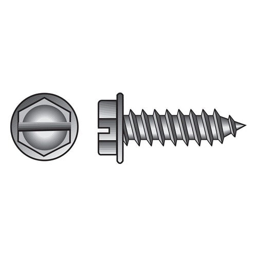 HILLMAN No. 10 Ga. X 3 in. L Slotted Hex Washer Head Sheet Metal Screws 100 pk
