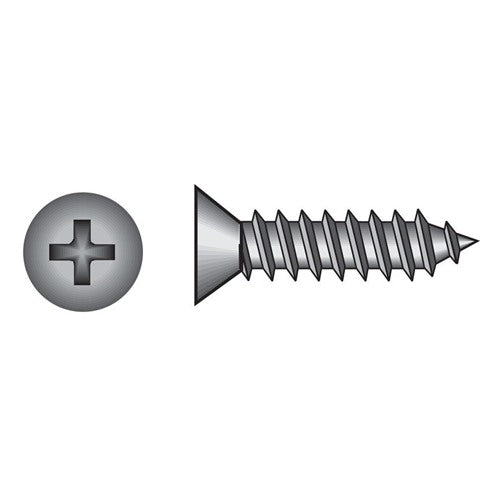 HILLMAN No. 12 Ga. X 1-1/2 in. L Phillips Flat Head Sheet Metal Screws 100 pk