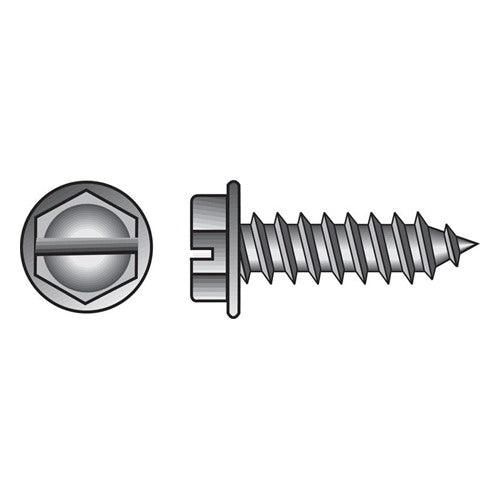 HILLMAN No. 12 Ga. X 1-1/2 in. L Slotted Hex Head Sheet Metal Screws 100 pk