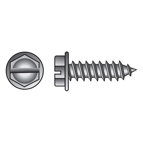 HILLMAN No. 12 Ga. X 1-1/4 in. L Slotted Hex Head Sheet Metal Screws 100 pk