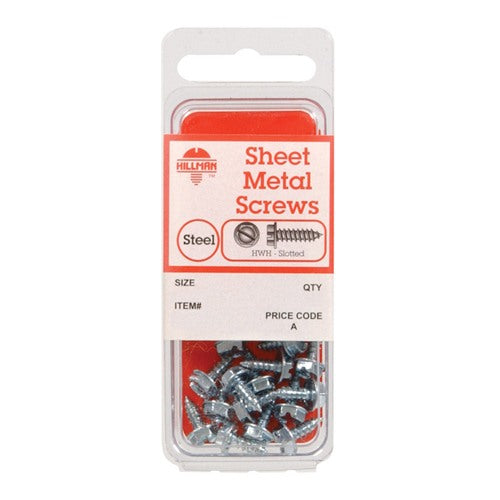HILLMAN No. 12 Ga. X 1/2 in. L Slotted Hex Head Sheet Metal Screws 1 pk