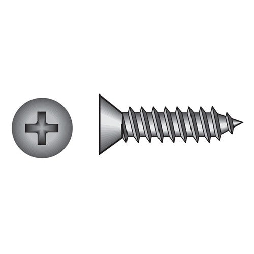 HILLMAN No. 12 Ga. X 1 in. L Phillips Flat Head Sheet Metal Screws 100 pk
