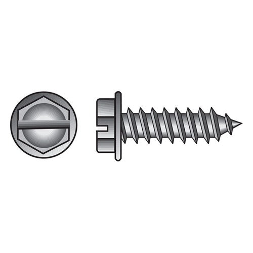 HILLMAN No. 12 Ga. X 2 in. L Slotted Hex Washer Head Sheet Metal Screws 100 pk