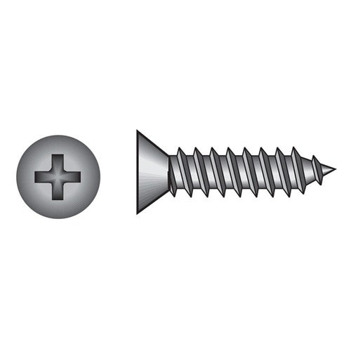 HILLMAN No. 12 Ga. X 3/4 in. L Phillips Flat Head Sheet Metal Screws 100 pk