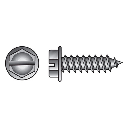 HILLMAN No. 12 Ga. X 3/4 in. L Slotted Hex Washer Head Sheet Metal Screws 100 pk