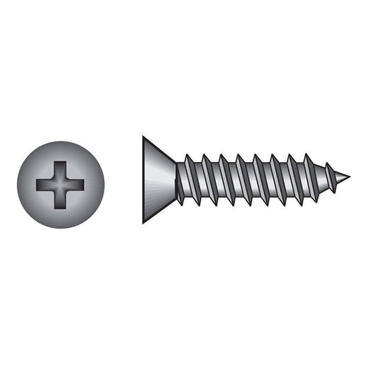 HILLMAN No. 14 Ga. X 1-1/2 in. L Phillips Flat Head Sheet Metal Screws 100 pk