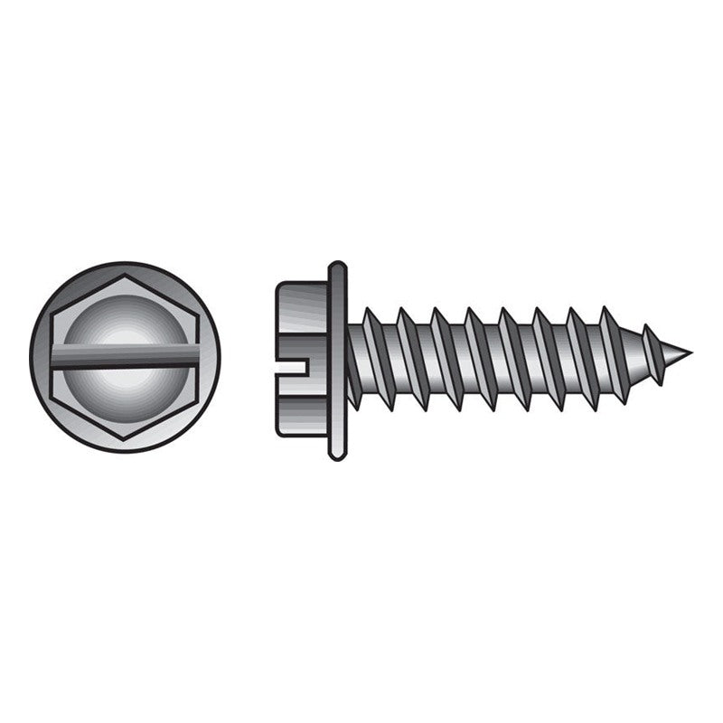 HILLMAN No. 14 Ga. X 1-1/2 in. L Slotted Hex Washer Head Sheet Metal Screws 100 pk