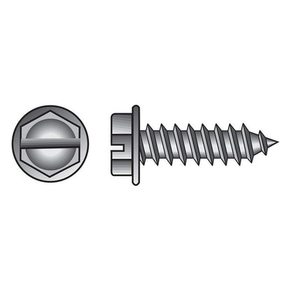 HILLMAN No. 14 Ga. X 1-1/2 in. L Slotted Hex Washer Head Sheet Metal Screws 100 pk