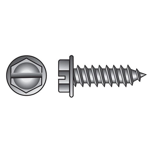 HILLMAN No. 14 Ga. X 1-1/2 in. L Slotted Hex Washer Head Sheet Metal Screws 100 pk