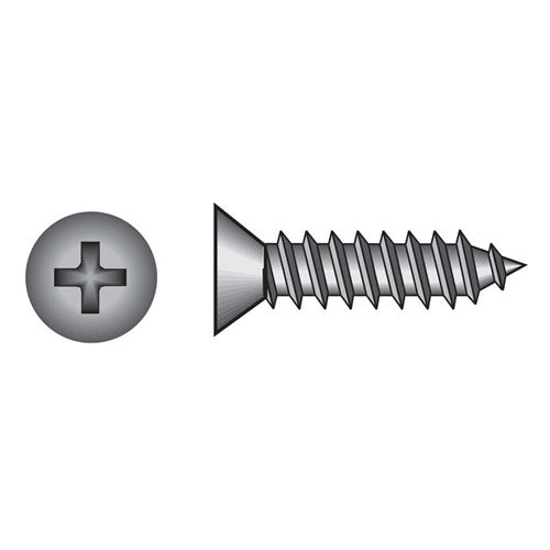 HILLMAN No. 14 Ga. X 1-1/4 in. L Phillips Flat Head Sheet Metal Screws 100 pk