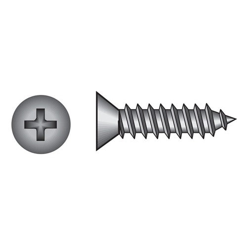 HILLMAN No. 14 Ga. X 1-1/4 in. L Phillips Flat Head Sheet Metal Screws 100 pk