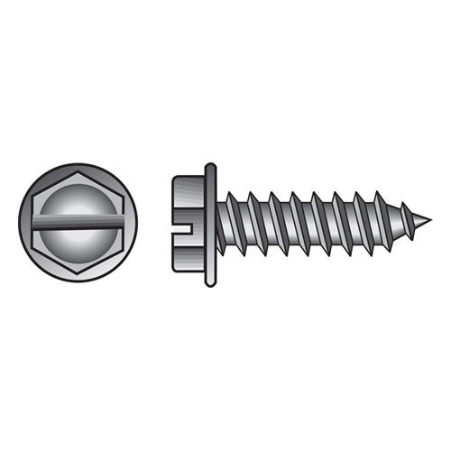 HILLMAN No. 14 Ga. X 1-1/4 in. L Slotted Hex Washer Head Sheet Metal Screws 100 pk