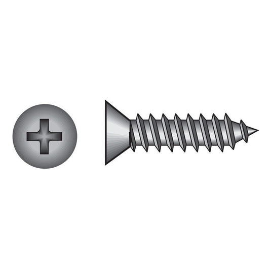 HILLMAN No. 14 Ga. X 1 in. L Phillips Flat Head Sheet Metal Screws 100 pk