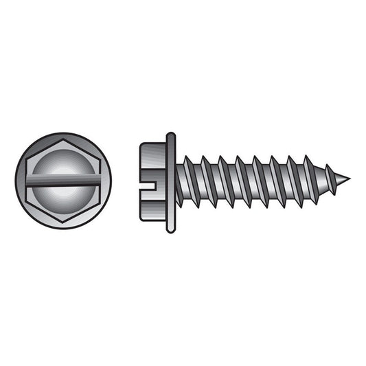 HILLMAN No. 14 Ga. X 1 in. L Slotted Hex Washer Head Sheet Metal Screws 100 pk