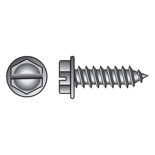 HILLMAN No. 14 Ga. X 1 in. L Slotted Hex Washer Head Sheet Metal Screws 100 pk