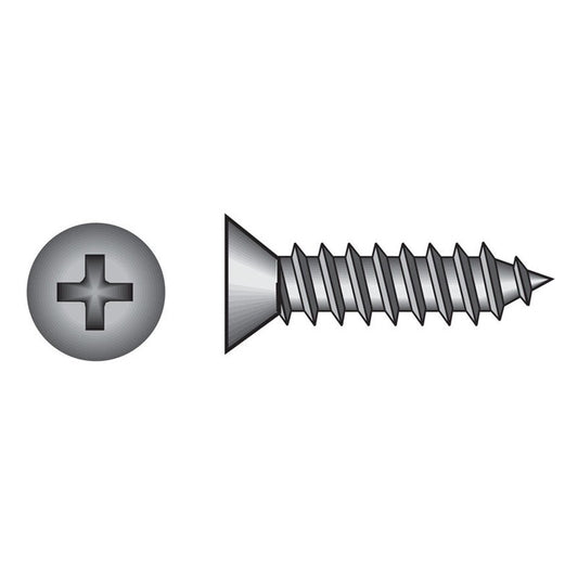 HILLMAN No. 14 Ga. X 2-1/2 in. L Phillips Flat Head Sheet Metal Screws 100 pk