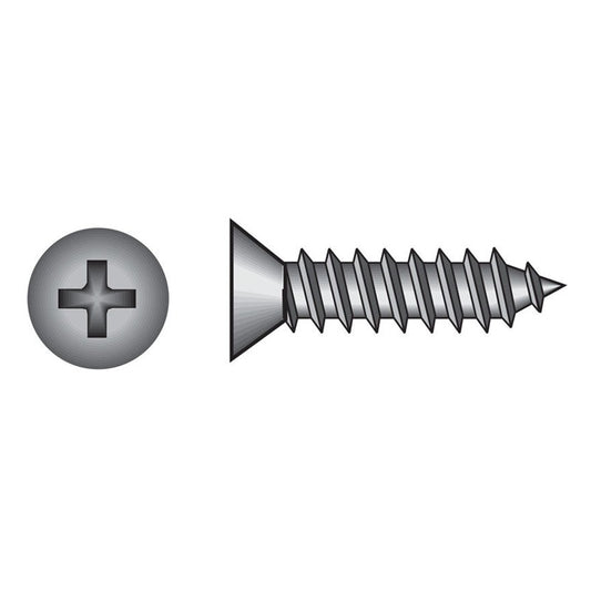 HILLMAN No. 14 Ga. X 2 in. L Phillips Flat Head Sheet Metal Screws 100 pk