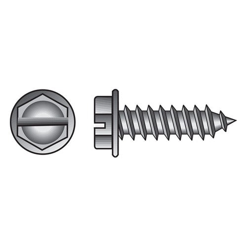 HILLMAN No. 14 Ga. X 2 in. L Slotted Hex Head Sheet Metal Screws 100 pk