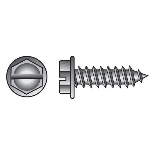 HILLMAN No. 14 Ga. X 3/4 in. L Slotted Hex Washer Head Sheet Metal Screws 100 pk