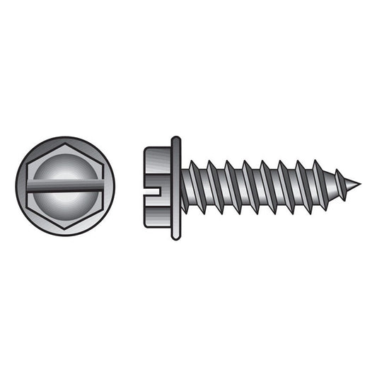 HILLMAN No. 14 Ga. X 3/4 in. L Slotted Hex Washer Head Sheet Metal Screws 100 pk
