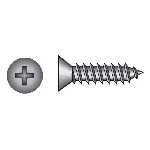 HILLMAN No. 4 Ga. X 1/2 in. L Phillips Flat Head Sheet Metal Screws 100 pk
